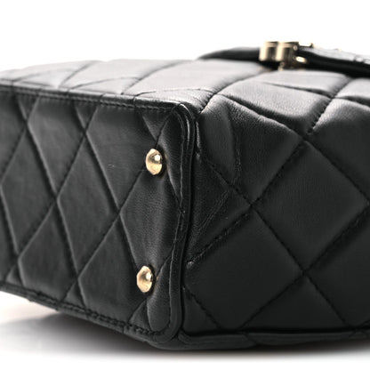 Lambskin Quilted Small Box Bag Black