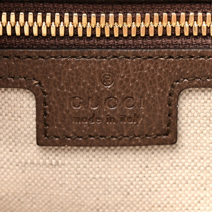 Monogram Jumbo GG Textured Dollar Calfskin Web Tote Bag Camel Ebony New Acero