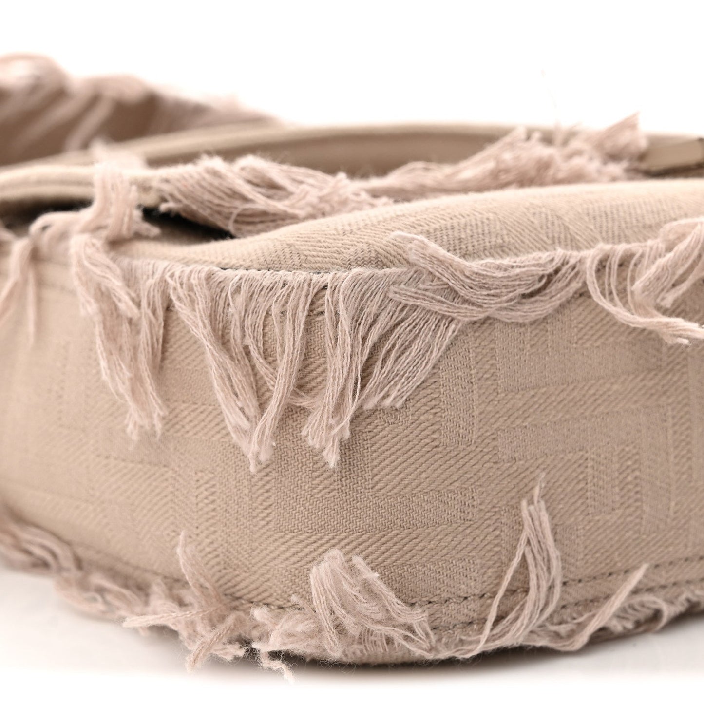 Nylon Fabric Jacquard FF Fringed Baguette Cuoio Pietra