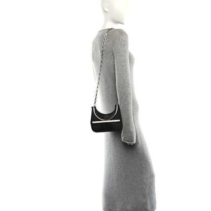Snakeskin Crystal Mini T Bar Top Handle Black