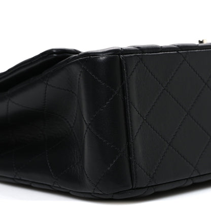 Lambskin Quilted Maxi Single Flap Black