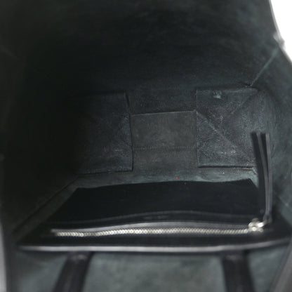 Grained Calfskin Small Vertical Cabas Black