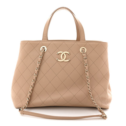 Calfskin Large Serial Shopper Tote Beige