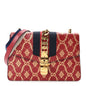 Textured Calfskin Printed Small Sylvie Shoulder Bag Red