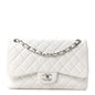 Caviar Quilted Jumbo Double Flap White