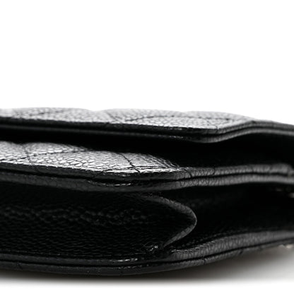 Caviar Quilted Wallet On Chain WOC Black