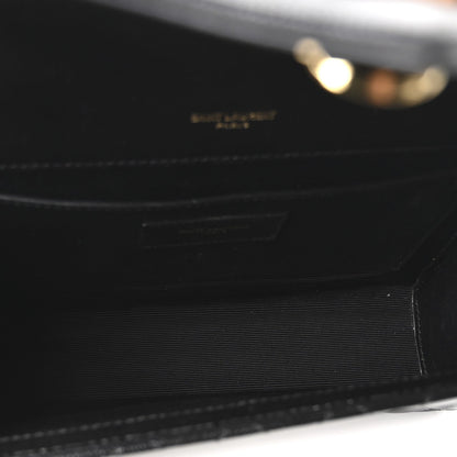 Grain De Poudre Textured Mixed Matelasse Triquilt Medium Monogram Satchel Black