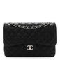 Caviar Quilted Jumbo Double Flap Black