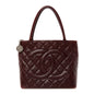 Caviar Quilted Medallion Tote Bordeaux