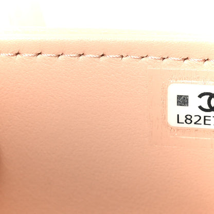 Shiny Caviar Mini Preppy Coco Shoulder Bag Light Pink