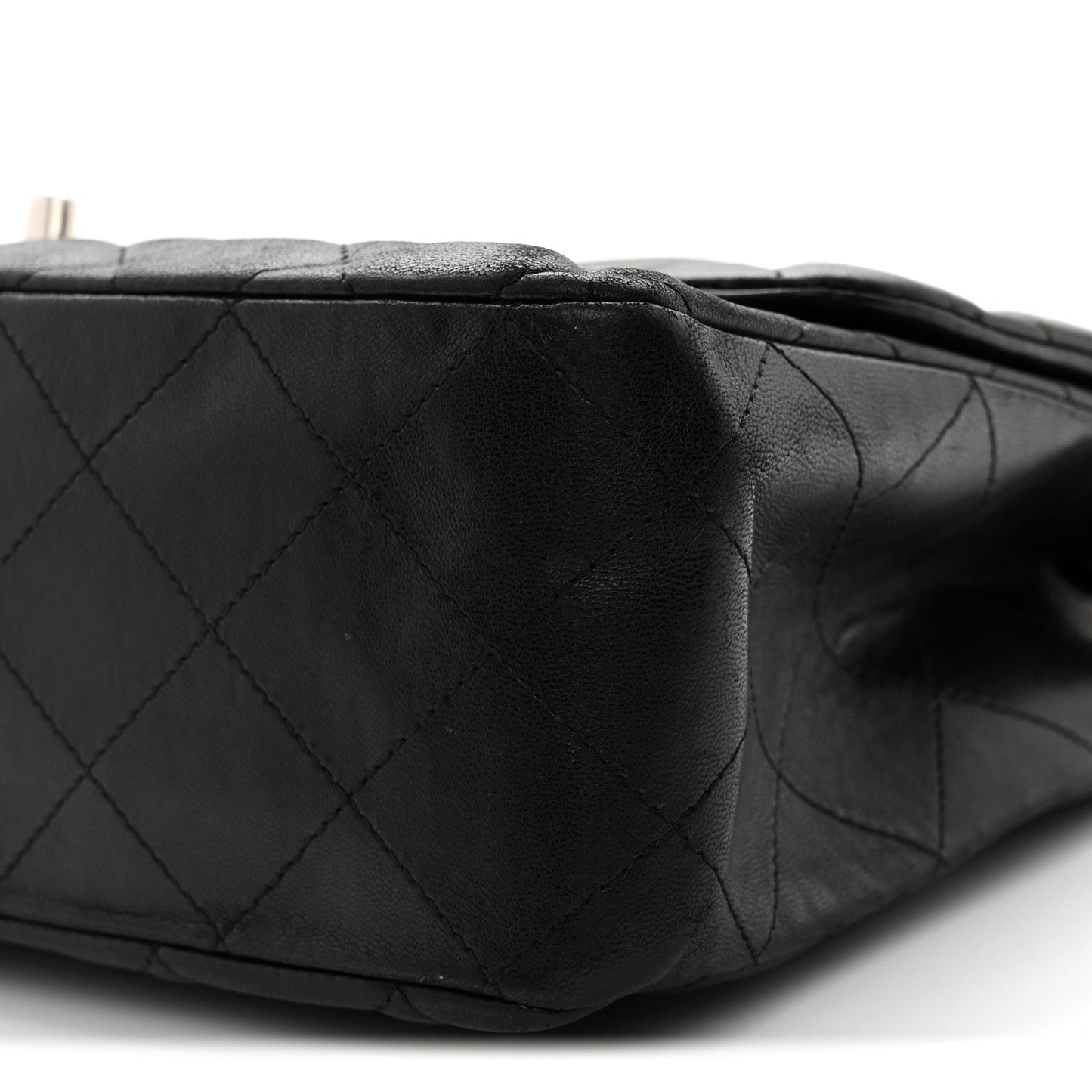 Lambskin Quilted Jumbo Single Flap Black