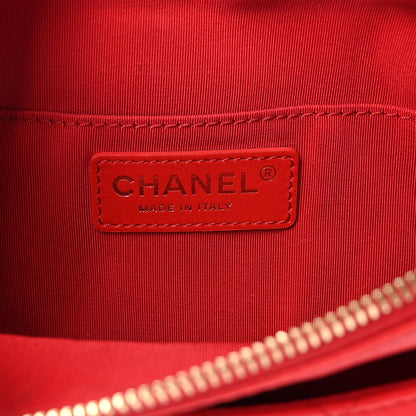 Lambskin Quilted Waist Bag Fanny Pack Red
