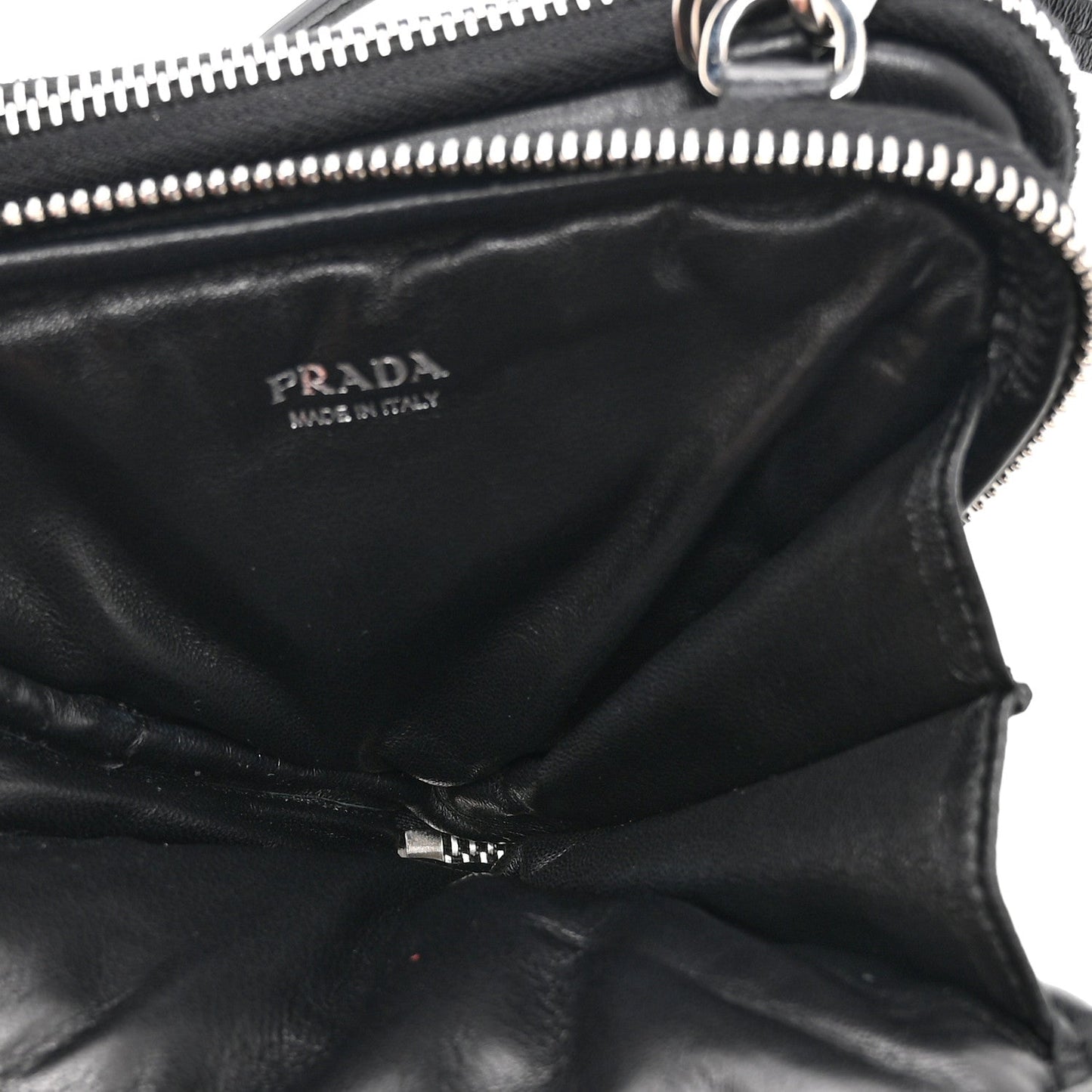 Nappa Soft Padded Mini Triangle Crossbody Pouch Black