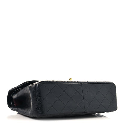 Caviar Quilted Jumbo Double Flap Black