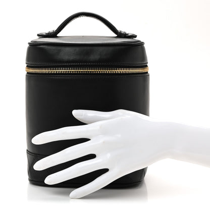Lambskin Vanity Cosmetic Bag Black
