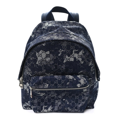 Denim Monogram Camouflage Large Backpack Blue