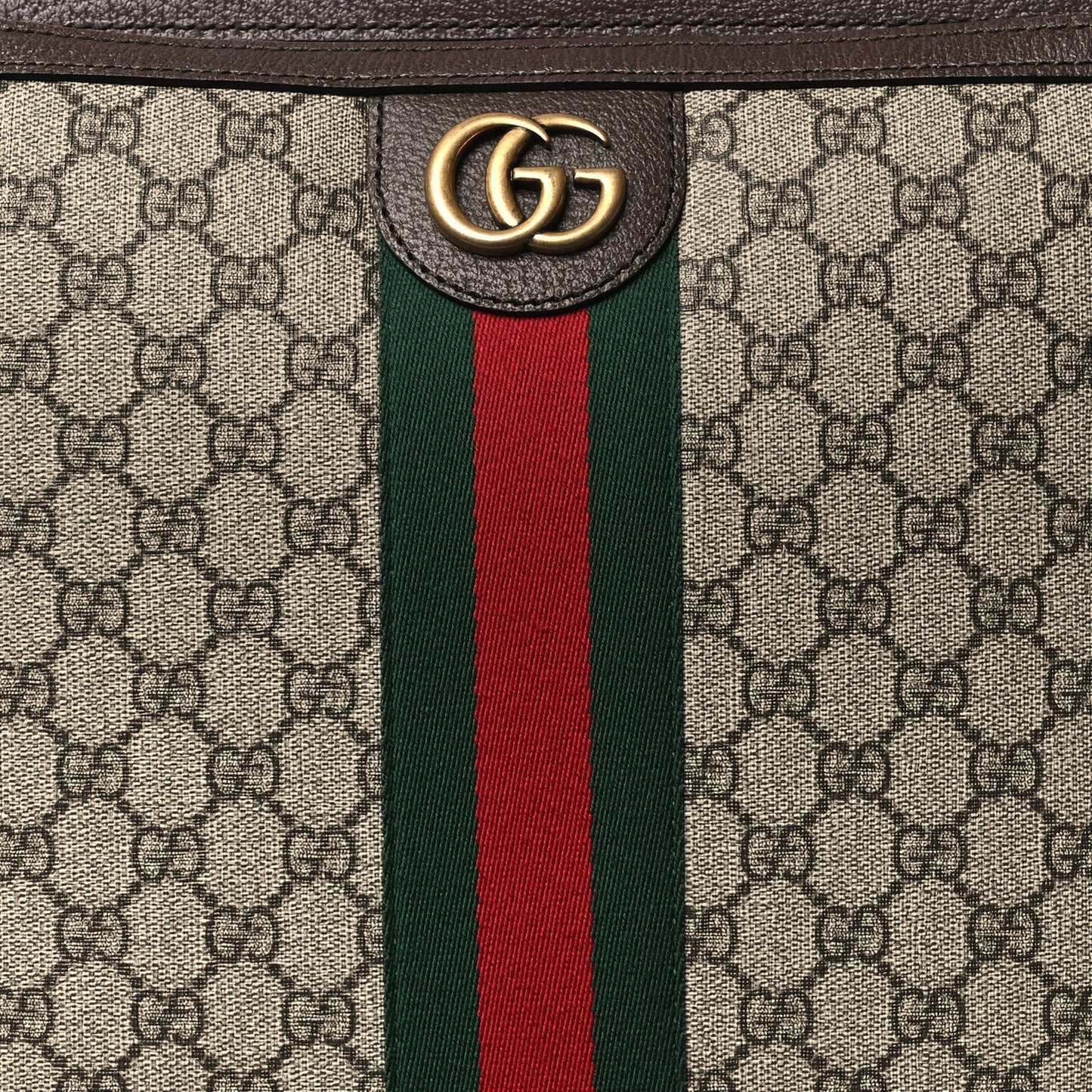 GG Supreme Monogram Web Medium Savoy Trolley Beige Ebony