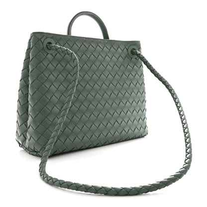 Nappa Intrecciato Medium Andiamo Shoulder Bag Aloe