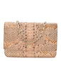 Metallic Snakeskin Wallet On Chain WOC Ivory Gold