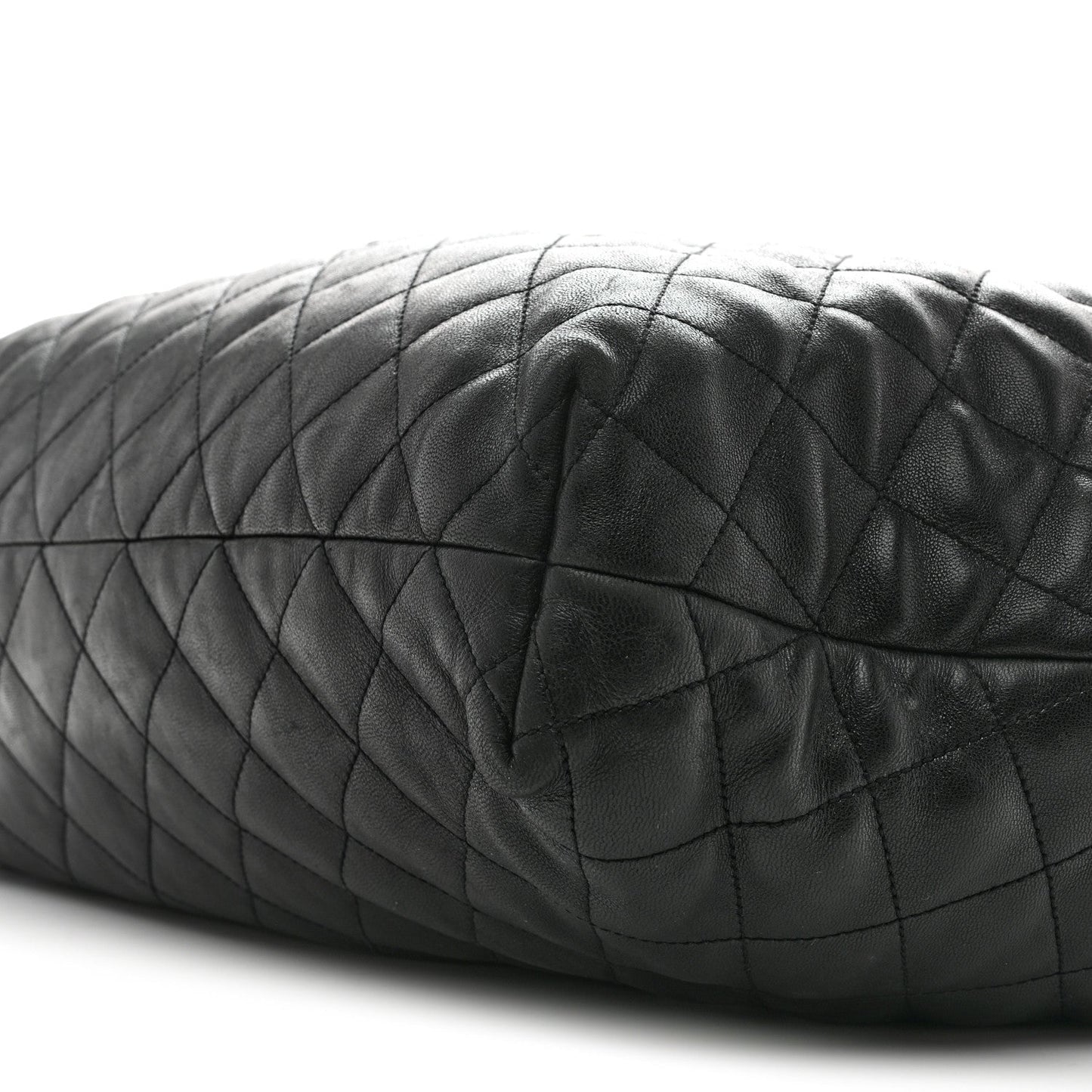 Lambskin Quilted Maxi Icare Shopping Tote Black