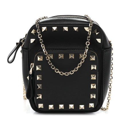 Calfskin Rockstud Crossbody Black