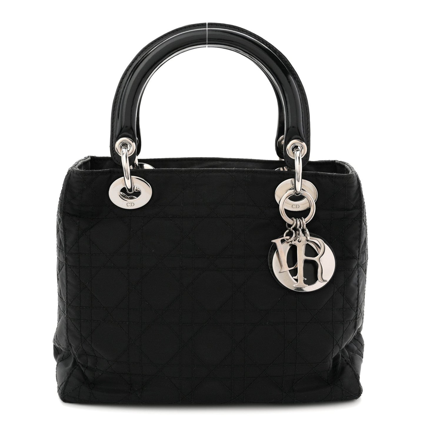 Nylon Cannage Medium Lady Dior Black