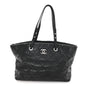 Glazed Calfskin Large On The Road Tote Black