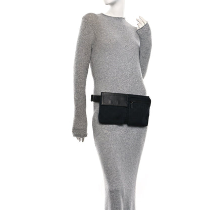 GG Monogram Double Pocket Belt Bag Black