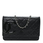 Calfskin Quilted Cambon Wallet on Chain WOC Black