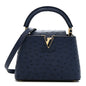 Ostrich Capucines Mini Indigo