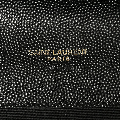Grain De Poudre Textured Mixed Matelasse Triquilt Monogram Clutch Black