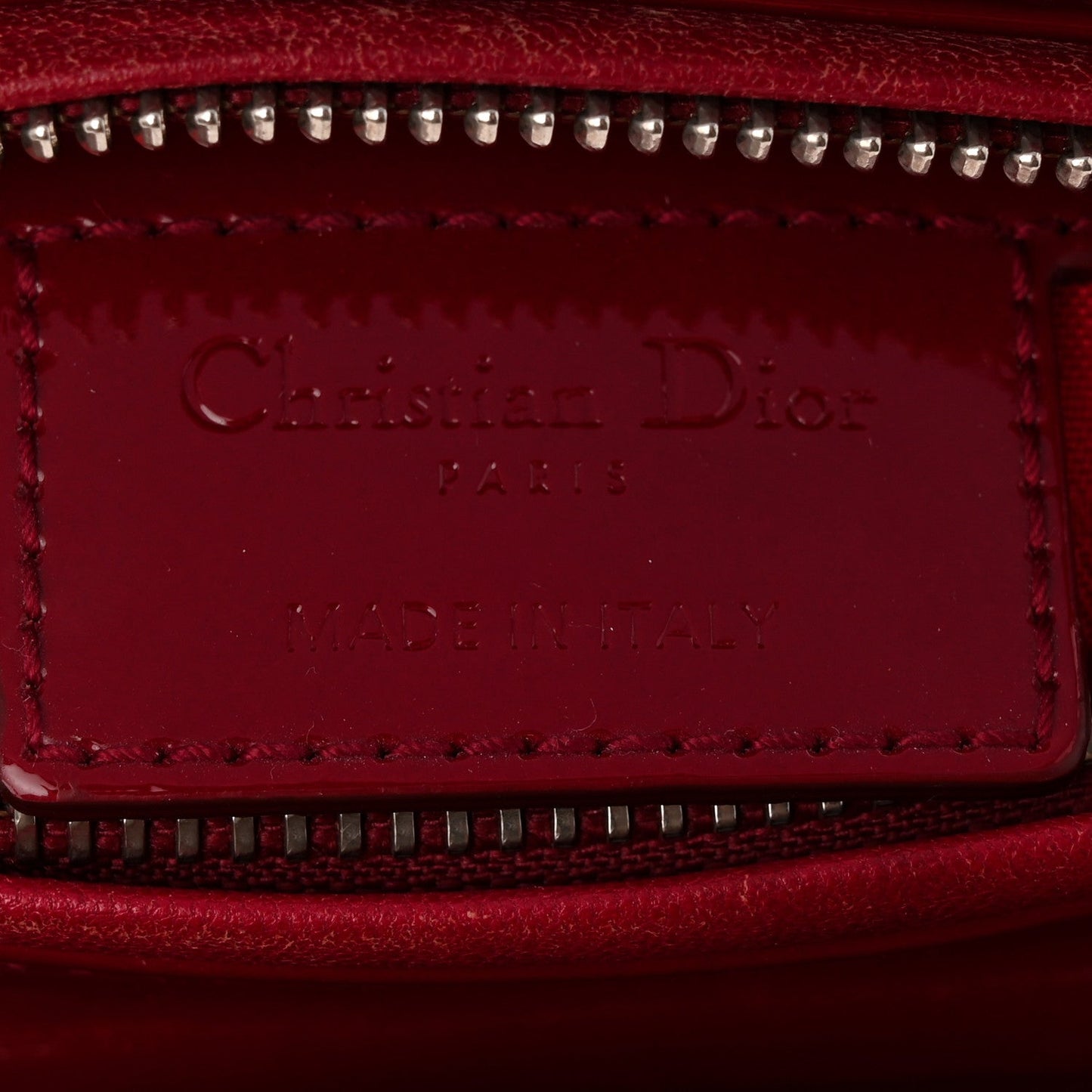 Patent Cannage Medium Lady Dior Red
