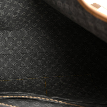 Monogram Denim CarryAll MM Washed Grey
