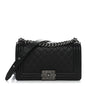 Caviar Quilted Medium Boy Flap Black
