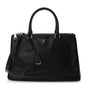 Saffiano Medium Galleria Double Zip Tote Black