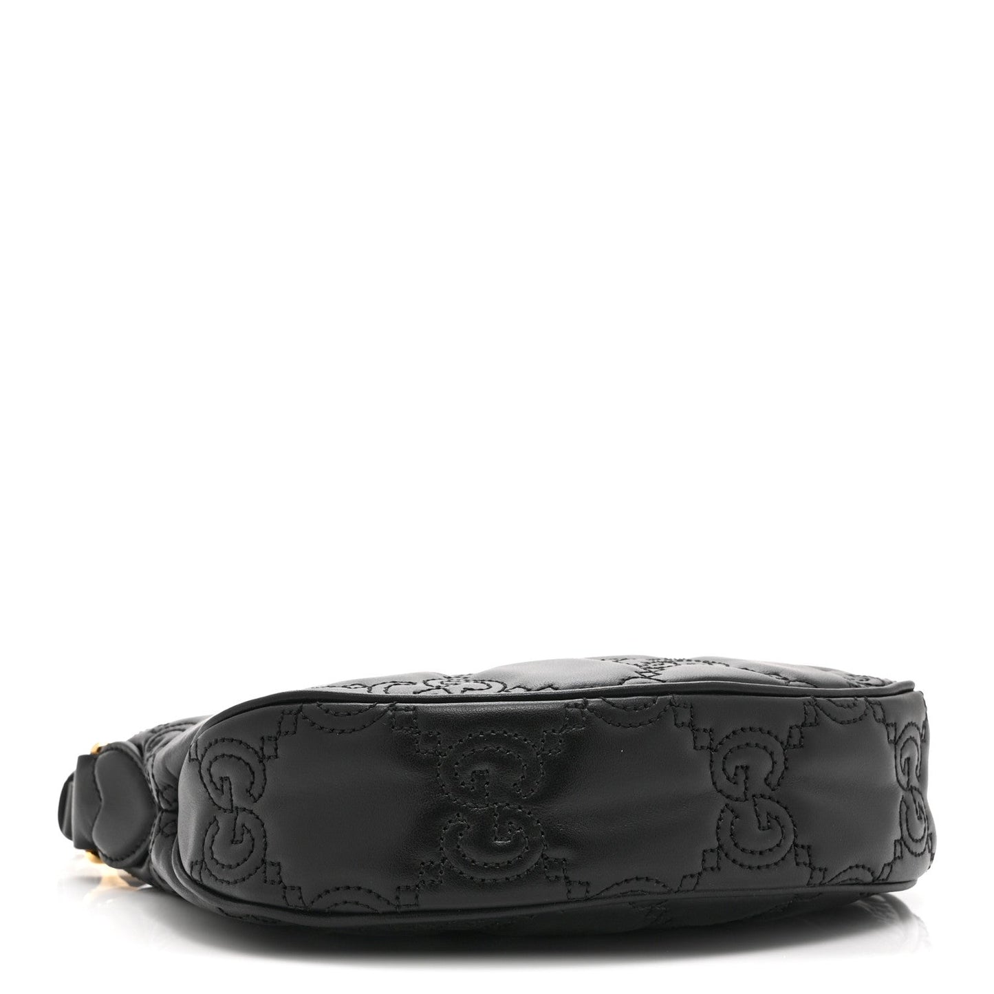 Calfskin GG Matelasse Mini Hobo Shoulder Bag Black