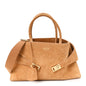 Suede Calfskin Large Hug Bag Natural