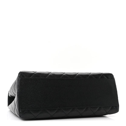 Caviar Quilted Jumbo Kelly Flap Black