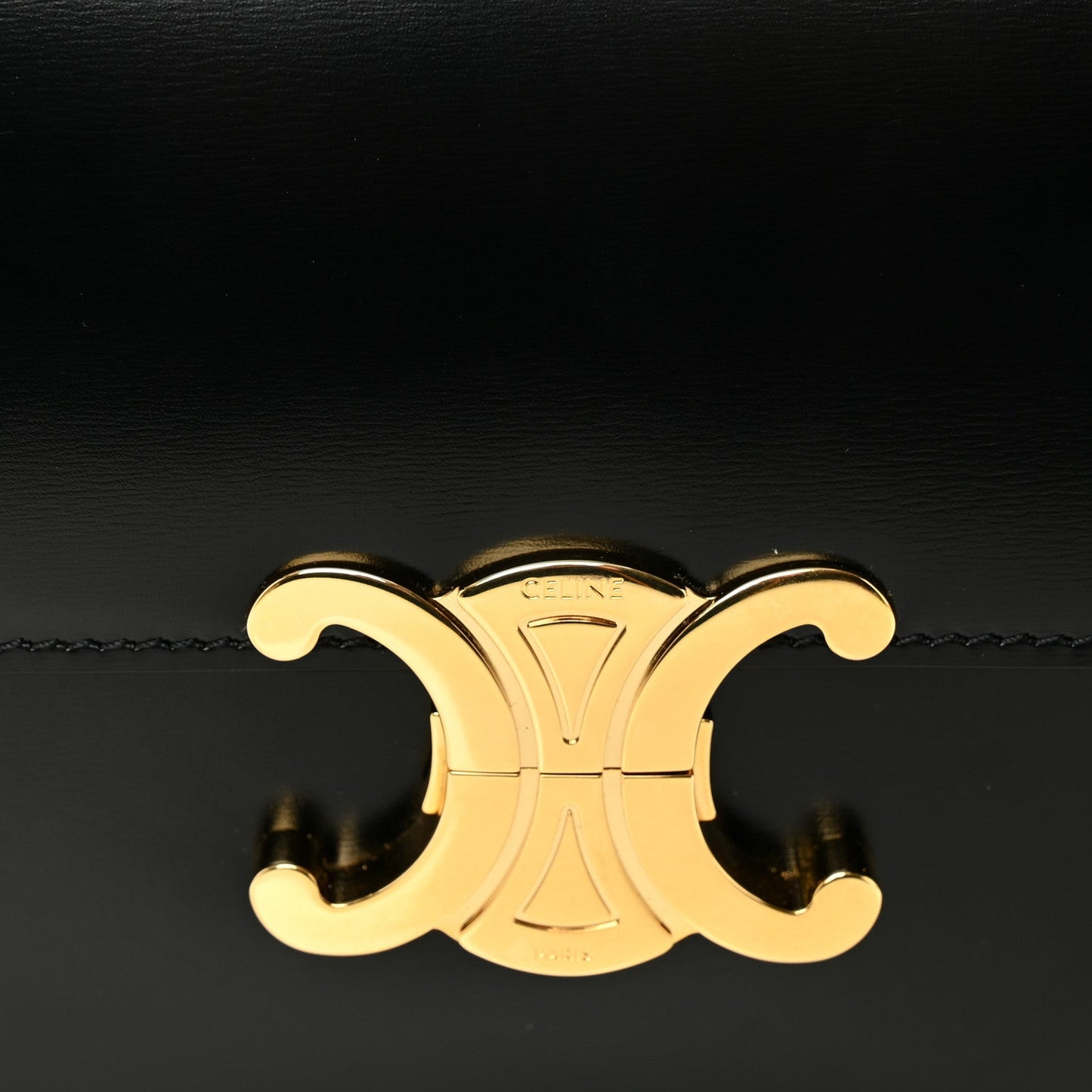 Shiny Calfskin Medium Triomphe Black