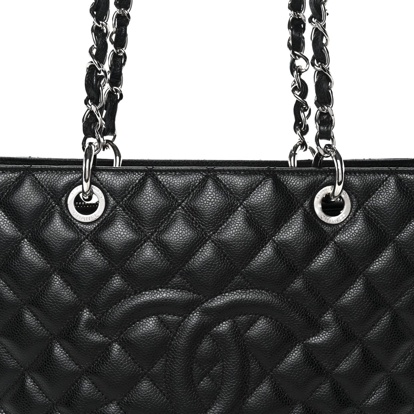 Caviar Quilted Grand Shopping Tote GST Black