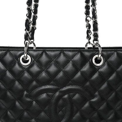 Caviar Quilted Grand Shopping Tote GST Black