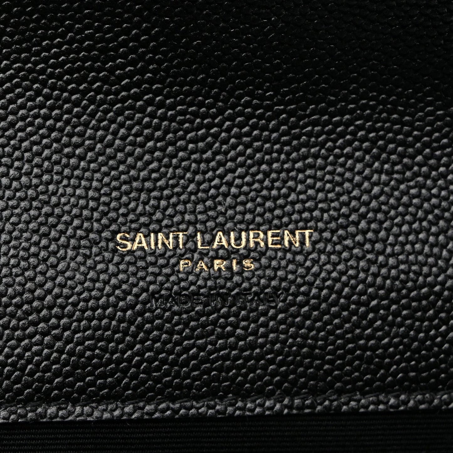 Grain De Poudre Matelasse Chevron Monogram Envelope Clutch Black