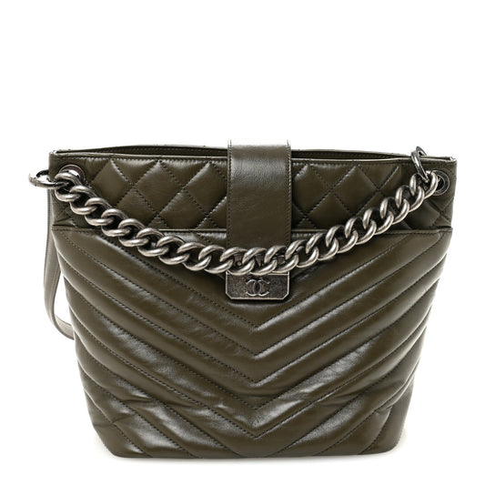 Aged Calfskin Quilted Mad About Quilting Small Hobo Green