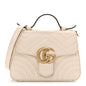 Calfskin Matelasse Mini GG Marmont Top Handle Shoulder Bag White