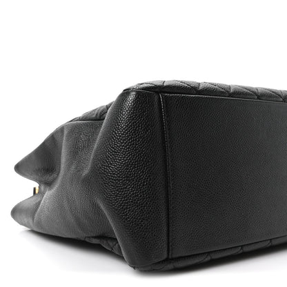 Caviar Quilted Grand Shopping Tote GST Black