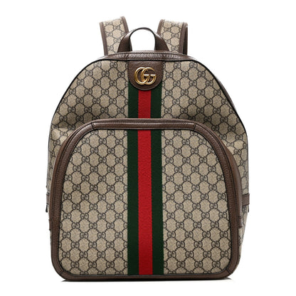 GG Supreme Monogram Medium Ophidia Day Backpack Brown