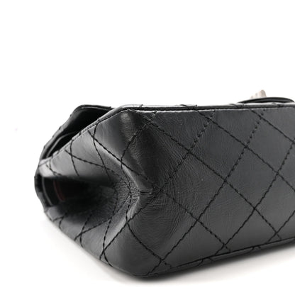 Aged Calfskin Quilted 2.55 Reissue 225 Flap Black