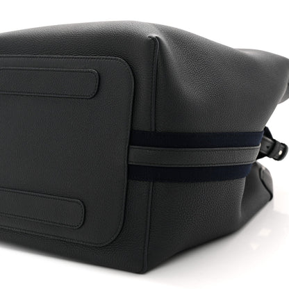 Grained Calfskin Large Bale Bag Navy Blue