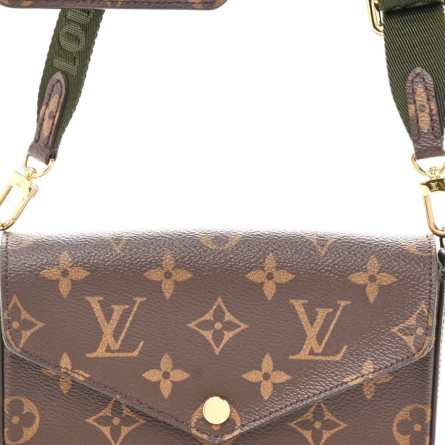 Monogram Felicie Strap & Go Kaki