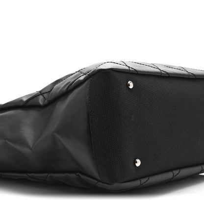 Coated Canvas Quilted Large Paris Biarritz Tote Black